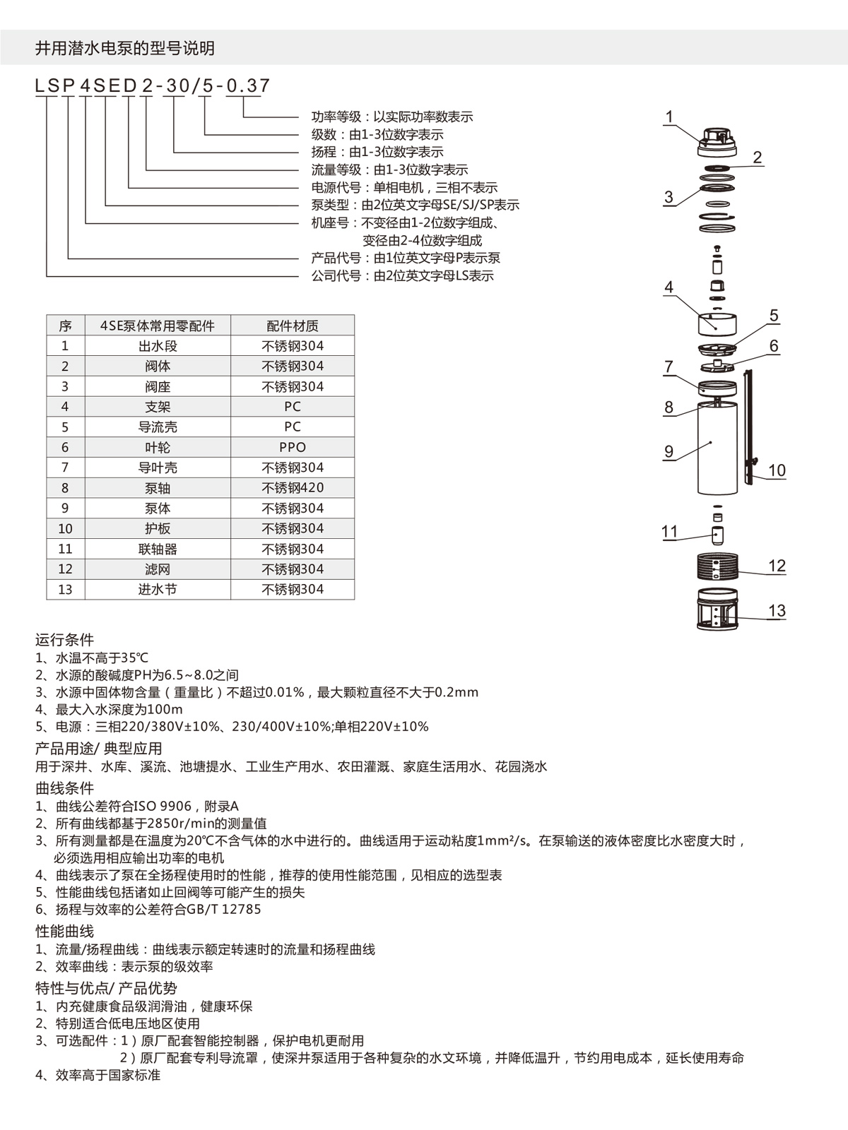 4ST系列深井潜水泵 4ST系列深井潜水泵