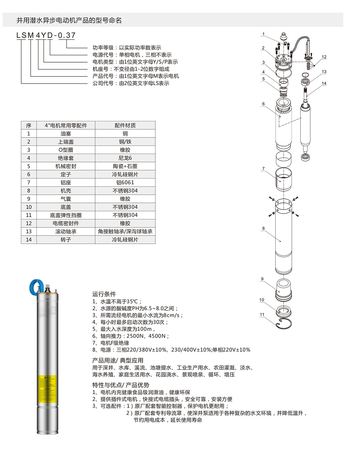 4寸充油潜水电机 4寸充油潜水电机(图1)
